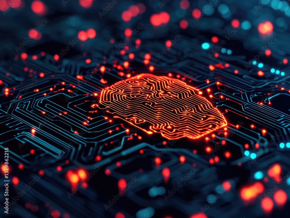 Poster strategic targeting of ai technology digital landscape data visualization cyber environment close-up