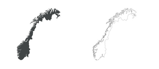 Norway vector map set illustrations 
