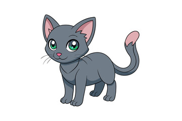 Cute cat vector art in illustration on a white background