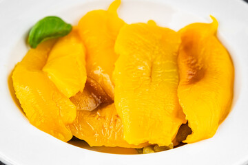 Pepper baked vegetable tasty fresh delicious gourmet food background table rustic food top view copy space keto and paleo diet vegetarian and vegan food