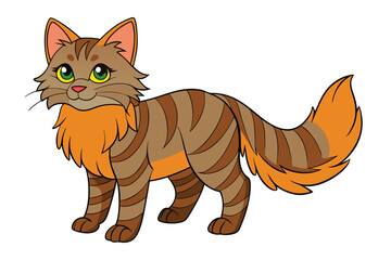 Fototapeta premium Cute cat vector art in illustration on a white background