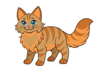 Cute cat vector art in illustration on a white background