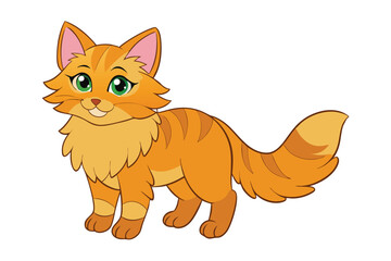 Cute cat vector art in illustration on a white background