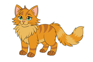 Cute cat vector art in illustration on a white background