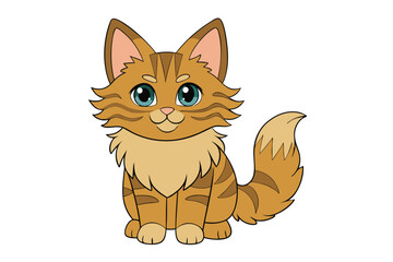 Cute cat vector art in illustration on a white background