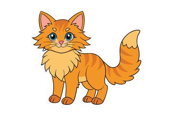 Cute cat vector art in illustration on a white background