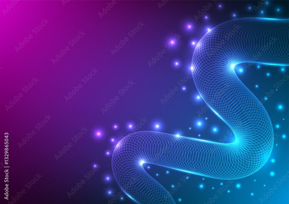 Poster digital wavy gradient background. colorful futuristic wireframe and wave. design for abstract futuri