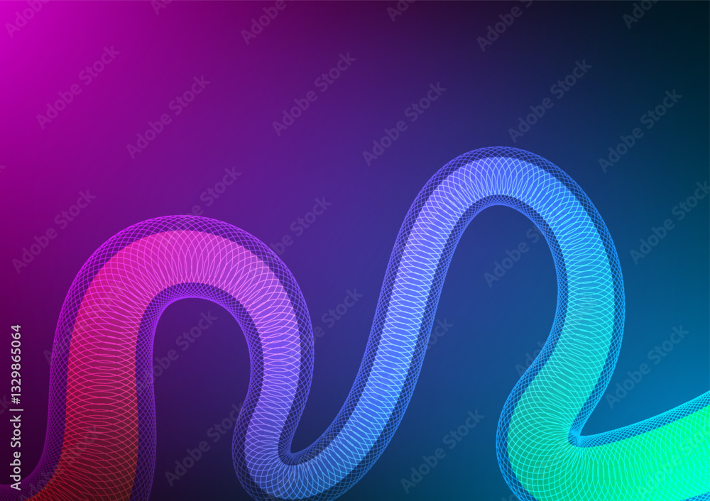 Poster digital wavy gradient background. colorful futuristic wireframe and wave. design for abstract fluid 