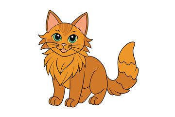 Cute cat vector art in illustration on a white background