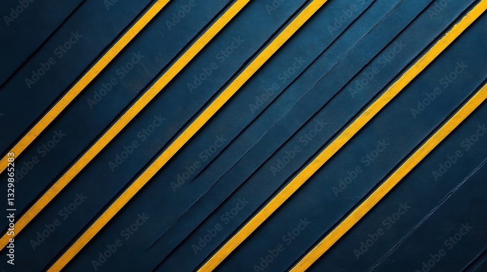 Poster abstract background with diagonal yellow lines on dark blue surface.