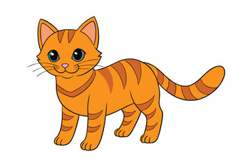 Cute cat vector art in illustration on a white background