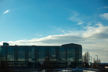 Obraz premium View to glass and metal buildin on Munich airport