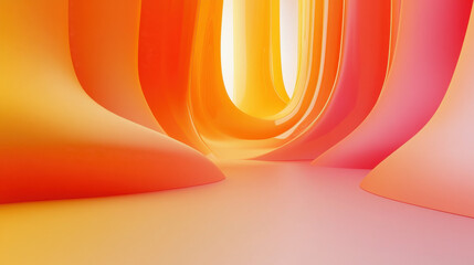 Abstract Orange Tunnel Background