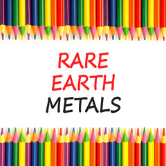 Rare earth metals symbol. Concept words Rare earth metals on beautiful white paper. Beautiful white...