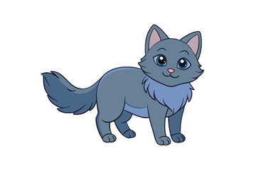 Cute cat vector art in illustration on a white background