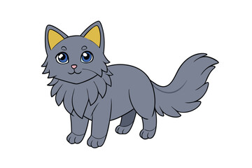 Cute cat vector art in illustration on a white background