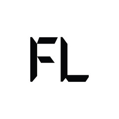 FL monogram logo design letter text name symbol monochrome logotype alphabet character simple logo