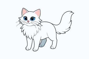 Cute cat vector art in illustration on a white background