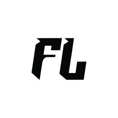 FL monogram logo design letter text name symbol monochrome logotype alphabet character simple logo