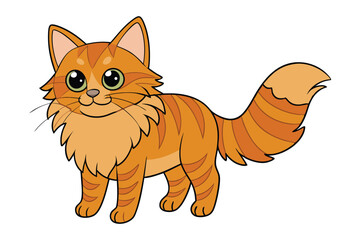 Cute cat vector art in illustration on a white background