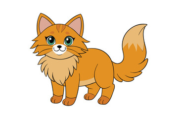 Cute cat vector art in illustration on a white background