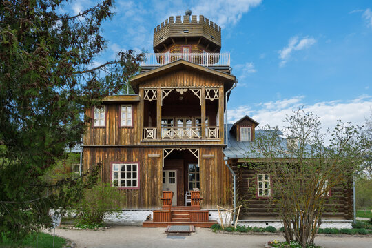 The place near the Western Dvina River, where the painter Ilya Repin lived and rested in the summer. Zdravnevo village, Vitebsk region, Belarus.