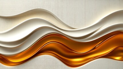 Obraz premium Abstract Gold And White Wave Design