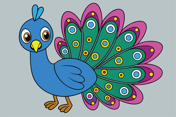 Cute Bird vector art in illustration on a white background