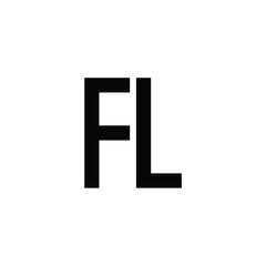FL monogram logo design letter text name symbol monochrome logotype alphabet character simple logo