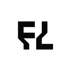FL monogram logo design letter text name symbol monochrome logotype alphabet character simple logo