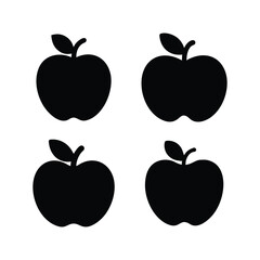Different shapes of apple silhouette
