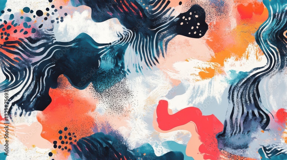 Poster seamless pattern with abstract pattern. mixed media and collage