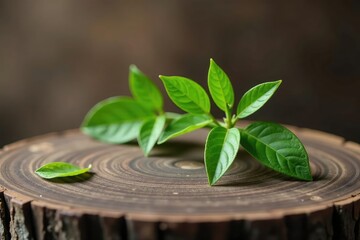 Single slender branch on a rustic wooden surface, isolated, tree trunk, wooden branch