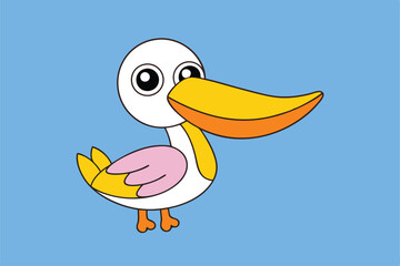 Cute Bird vector art in illustration on a white background