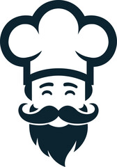 chef hat and mustache icon vector illustration