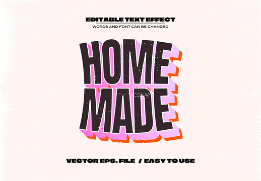 Bold 3D Retro Text Effect with Vintage Offset Shadow
