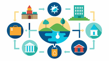 By analyzing data on water quality usage and scarcity a government makes decisions on allocating resources and implementing conservation measures.. Vector illustration