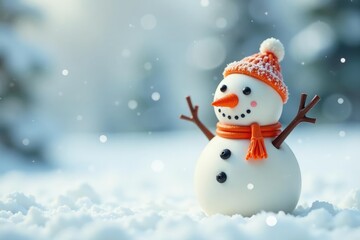 Snowman's carrot nose made of orange royal icing on a white background, royal icing, winter