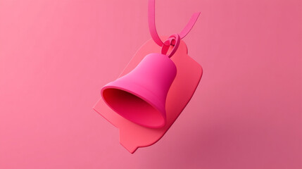 pink bell on white background