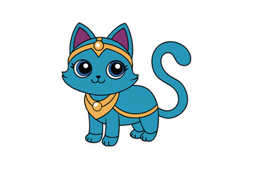 Cute cat vector art in illustration on a white background