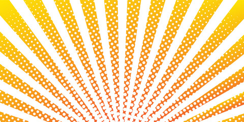 Yellow abstract background with light of sunburst. yellow starburst with halftone. sun ray retro background with flash. eps 03