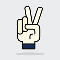 Peace Sign Gesture: A hand makes the iconic peace sign gesture. Conveying a message of hope, unity, and harmony, this image is perfect for expressing goodwill.