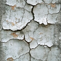 Cracked and peeling white paint on a wall.