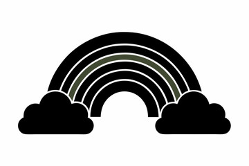 rainbow weather black silhouette vector