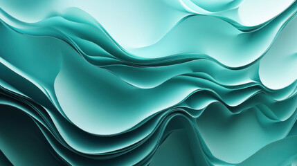 Fototapeta premium Abstract Teal Paper Waves Texture