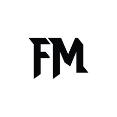 FM monogram logo design letter text name symbol monochrome logotype alphabet character simple logo