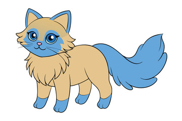 Obraz premium Cute cat vector art in illustration on a white background