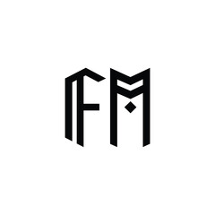 FM monogram logo design letter text name symbol monochrome logotype alphabet character simple logo