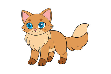 Obraz premium Cute cat vector art in illustration on a white background