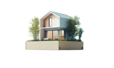 white house in the garden